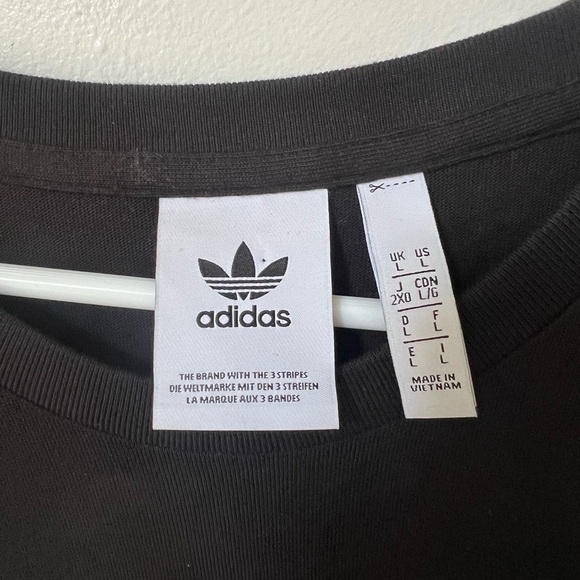 Adidas “The Brand with 3 stripes” Tricolor Trefoil black shirt size Large - Picture 5 of 5